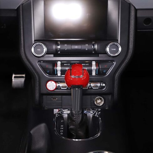 Jimen Compatible with Ford Mustang 2015-2023, 3PCS Gear Shifter Knob Cover Interior Trim Accessories (Carbon Fiber) in Kuwait
