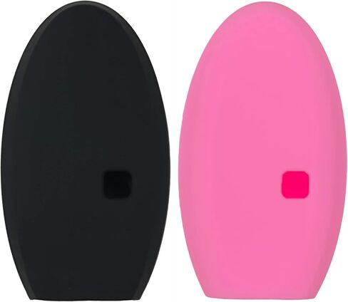 Silicone Rubber Key Fob Cover Compatible with Nissan Altima SR Armada SL Maxima Murano Pathfinder Rogue Titan Versa Sentra (5 Buttons ) (Black Black) in Saudi Arabia