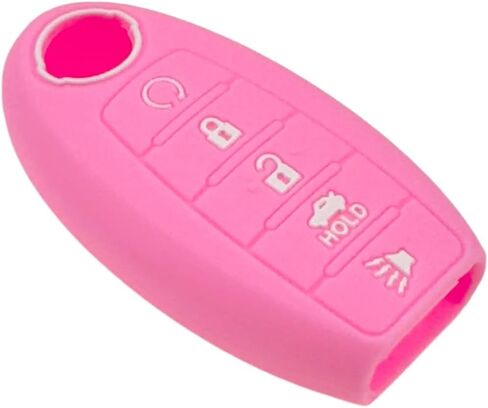 Silicone Rubber Key Fob Cover Compatible with Nissan Altima SR Armada SL Maxima Murano Pathfinder Rogue Titan Versa Sentra (5 Buttons ) (Black Black) in Saudi Arabia