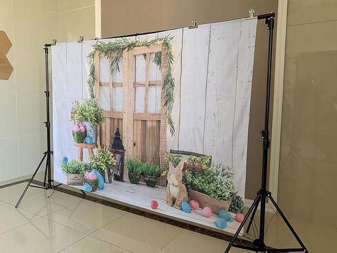 7x5ft ربيع عيد الفصح خلفيات للتصوير الفوتوغرافي الخشب بيض الحظيرة الزهور خلفية عيد الفصح سعيد للصور in Kuwait