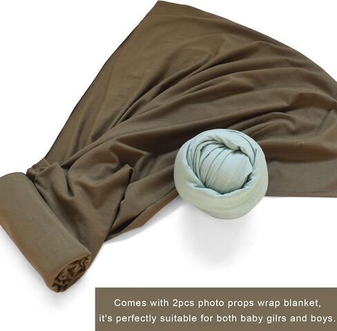 Newborn Photography Props Baby Photo Props Wrap Blanket for Baby Boys Girls(Sage&Blue) in Saudi Arabia