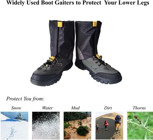 Upgraded Gators for Hiking Boots and Shoes, Adjustable Leg Gaiters for Men Women, 600D Oxford Waterproof Snow Boot Gaiters for Hiking, Trail Running, Hunting, Walking, Snowshoeing, Mountain Climbing in Saudi Arabia