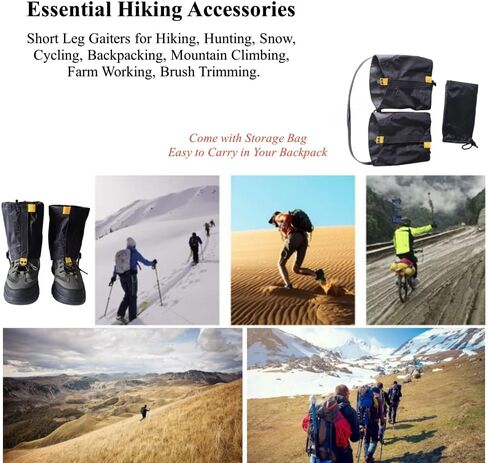 Upgraded Gators for Hiking Boots and Shoes, Adjustable Leg Gaiters for Men Women, 600D Oxford Waterproof Snow Boot Gaiters for Hiking, Trail Running, Hunting, Walking, Snowshoeing, Mountain Climbing in Saudi Arabia