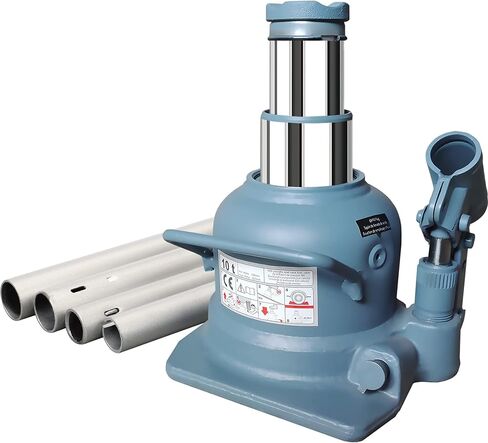 TCE ATH810002U-1 تورين مزدوج رام مقبس زجاجة ملحوم منخفض المستوى لإصلاح السيارات ورفع المنزل، سعة 10 طن (20.000 رطل) in Kuwait