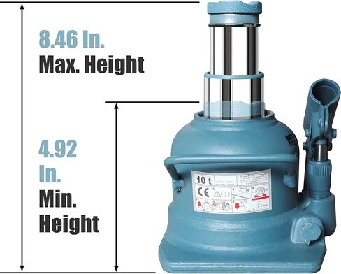TCE ATH810002U-1 تورين مزدوج رام مقبس زجاجة ملحوم منخفض المستوى لإصلاح السيارات ورفع المنزل، سعة 10 طن (20.000 رطل) in Kuwait