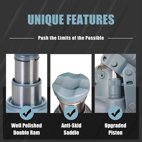 TCE ATH810002U-1 تورين مزدوج رام مقبس زجاجة ملحوم منخفض المستوى لإصلاح السيارات ورفع المنزل، سعة 10 طن (20.000 رطل) in Kuwait