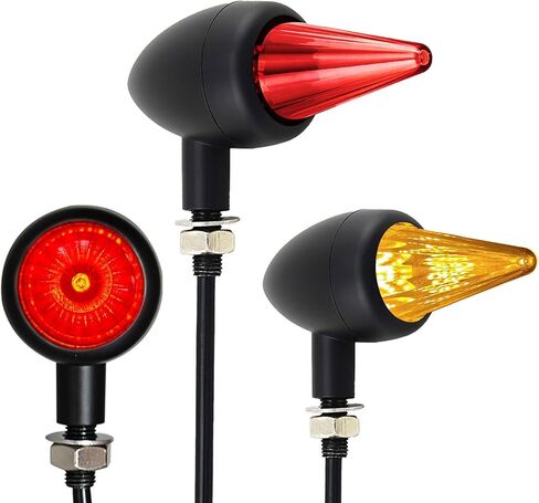 إشارات الانعطاف للدراجات النارية 40 مصباح LED، 2 حزمة، ومضات خلفية مخصصة للفرامل الخلفية للجري، مصابيح خلفية عالمية تناسب سوزوكي ياماها هوندا هارلي دينا بوبر - عدسات مدخنة من الكروم in Kuwait