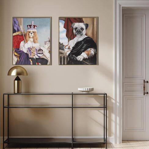 Madison Park Pet Wall Art, Funny Animal Canvas Wall Decor for Bedroom, Printed And Stretched, Framed, Ready To Hang, Classic Parody, Study, Living Room Décor - Bohemian Cat Pet Portrait in Kuwait