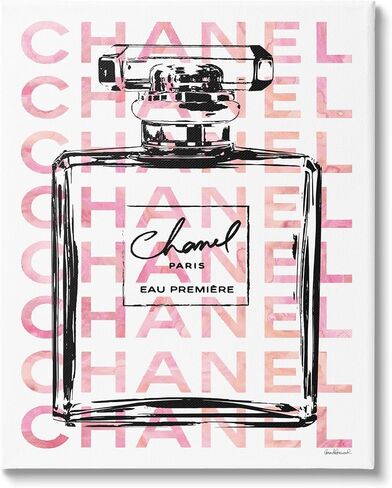 Stupell Industries Glam Perfume Bottle With Words Pink Black, Design by Amanda Greenwood, 16 x 20 in Saudi Arabia