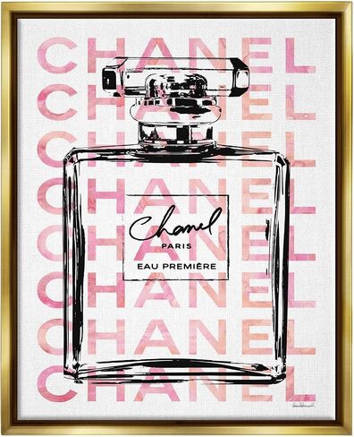 Stupell Industries Glam Perfume Bottle With Words Pink Black, Design by Amanda Greenwood, 16 x 20 in Saudi Arabia
