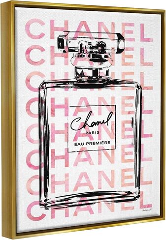 Stupell Industries Glam Perfume Bottle With Words Pink Black, Design by Amanda Greenwood, 16 x 20 in Saudi Arabia