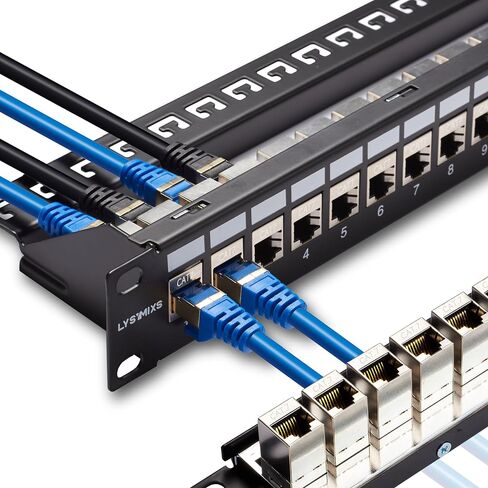 24 منفذ RJ45 لوحة التصحيح Cat7 STP تغذية من خلال، لوحة تصحيح الشبكة المقرنة 19 بوصة، لوحة التصحيح Keystone Ethernet المضمنة مع شريط خلفي in Saudi Arabia