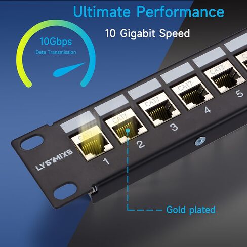 24 منفذ RJ45 لوحة التصحيح Cat7 STP تغذية من خلال، لوحة تصحيح الشبكة المقرنة 19 بوصة، لوحة التصحيح Keystone Ethernet المضمنة مع شريط خلفي in Saudi Arabia
