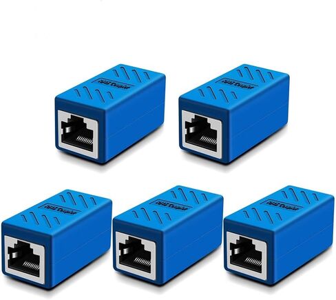 وصلة RJ45، وصلة إيثرنت Cat6 RJ45، موصلات الشبكة لكابل إيثرنت Cat7/Cat6/Cat5e/Cat5 - وصلة كابل الشبكة أنثى إلى أنثى (حزمة زرقاء-5) in Kuwait