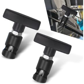 2 PCS Car Hood Lifting Rod Retainer, Alloy Structure + T-handle Rotation Fixed Anti-slip Anti-pinch Tool, Trunk Hydraulic Rod Safety Support Clamp Device, Universal for Most Cars (Black)