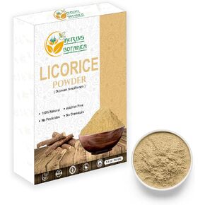 مسحوق جذر عرق السوس الطبيعي - Mulethi (Yastimadu) مسحوق (Glycyrrhiza Glabra) للعناية بالبشرة والشاي العشبي والدعم الجهاز الهضمي والعافية - 2 أوقية