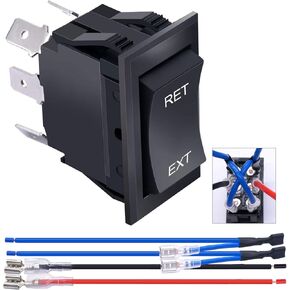 Weiderer 12V تبديل قطبية عكسي محظى باور جاك روك مفتاح DC Control DPDT 4 PIN (ON) -OFF- (ON) 20A 12 VLT DC RV SWITCH مع الأسلاك