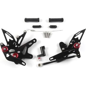 V2.2 Adjustable Rearsets Compatible with Kawasaki Ninja 400 Z400 EX400 KRT Edition 2018-2024 ABS include, Black