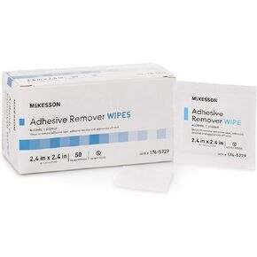McKesson Adhesive Remover Wipes, Sterile, Individual Packet, 50 Wipes