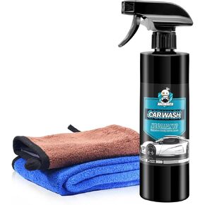 Waterless Car Wash&Wax,For Touch Up,with 2 Microfiber Towels and Refilling Pack,Easily Quick Clean - Spray & Wipe, Safe for Cars, Trucks, Motorcycles, RVs & Boats