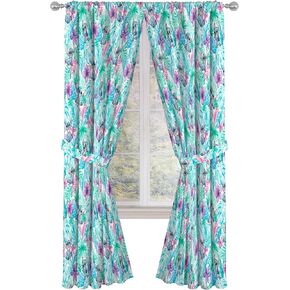 جاي فرانكو ستائر Window for Kids غرفة نوم من 4 قطع مجموعة مع 2 Tiebacks ، Blue - Lilo & Stitch ، 42 "W × 84" L (حزمة 2)