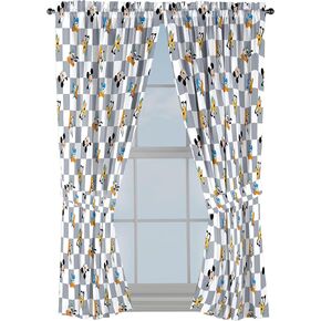 Jay Franco Window Curtains for Kids Bedroom 4-Piece Drape Set with 2 Tiebacks, Multi - Mickey Mouse, 42" W x 63" L (Pack of 2)