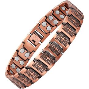 Feraco Copper Cross Bracelet for Men,Magnetic Therapy Bracelet with 46 Magnets - 99.99% Pure Copper