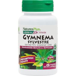 Natures Plus Armbal Actives Gymnema Sylvestre - 300 mg - ملحق نباتي الأيورفيدا - 60 كبسولات نباتية (60 جربًا)