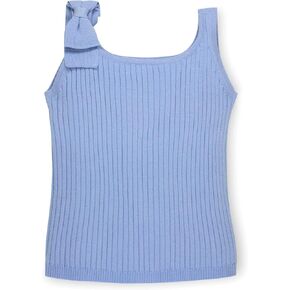 Hope & Henry Girls' Pointelle Sweater Tank with Bow Shoulders