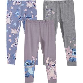 Disney Lilo & Stitch, Minnie Mouse, Frozen Princess Girls 3 Pack Legging Pants Set for Little Kids to Big Kids
