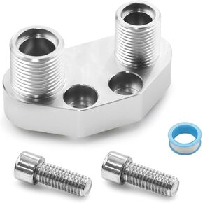 Aluminum AC Compressor Adapter 8AN/-10AN Polished Finish Fit For SD7B10 7176, A/C Quick Connector Fittings (Silver)