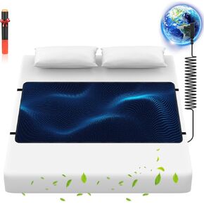 Grounding Mattress Pads, Anti-Slip PU Leather, Grounding Mat Improves Sleep, relieves Stress, with Static grounding Cord and Test Pen (Black, (76.1 * 27.2 inch))