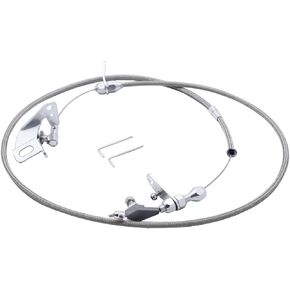 Transmission Kick Down Cable, Stainless Braided Kickdown Cable Detent Transmission Trans Kit For Chrysler 727