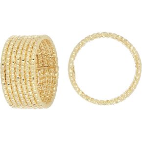 Seven-Rows Diamond Ring in 18kt Yellow Gold and Sterling Silver (8)