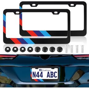 2PCS Aluminum Alloy License Plate Frames Fit for BMW, 3 Colors Matte License Plate Holder, Car Front and Rear License Plate Covers Accessories for Men Women