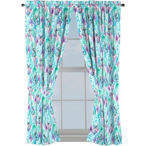 جاي فرانكو ستائر Window for Kids Bedroom من 4 قطع مجموعة مع 2 Tiebacks ، Blue - Lilo & Stitch ، 42 "W × 63" L (حزمة 2)
