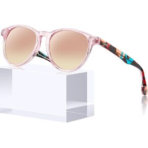 CARFIA Retro Womens Sunglasses Polarized Oval Acetate Durable 5-Barrel Hinges UV400 Protection Shades