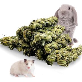 Hamiledyi 15 PCS Rabbits Chew Toys for Teeth, Timothy Hay Treats Rabbit Toys Natural Timothy Hay Stick Timothy Grass Chew Toys for Bunnies, Guinea Pigs, Hamsters, and Chinchillas, Bunny Teeth Care