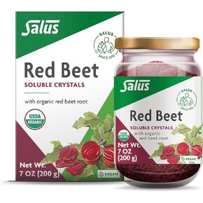 Floradix Salus Red Beet Crystals - Organic Nutritional Beet Root Powder Mix - Superfood Powder Supplement with Vitamin C, Folate, Magnesium & Potassium - 7 Oz