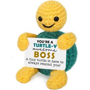 Funny Turtle Teacher Appreciation Gifts for Women Men Thank You Teachers Week Gifts End of Year Graduation Gift for Teacher Mentor Math Dance, Handmade Emotional Positive Crochet Animals Turtle
