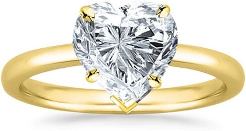 18K أبيض الذهب 2 قيراط مختبر نمت Solitaire القلب Cut Igi خاتم الماس المعتمد من الماس (2 CT ، H-I Color VS1-VS2 Clarity) in Saudi Arabia