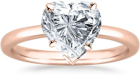 18K أبيض الذهب 2 قيراط مختبر نمت Solitaire القلب Cut Igi خاتم الماس المعتمد من الماس (2 CT ، H-I Color VS1-VS2 Clarity) in Saudi Arabia
