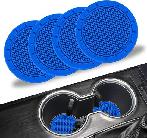 JUSTTOP Car Cup Holder Coaster,American Flag Non-Slip Insert Car Cup Coaster,Car Accessories Interior for Women and Man,4 Pack Black in Kuwait