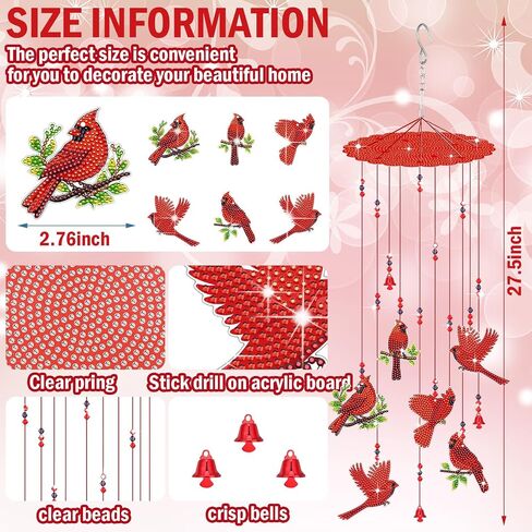 Yousoontic Pink Flamingo Diamond Painting Wind Chimes Pink Flamingo Wind Chime Kit Suncatcher Art DIY Hanging Diamond Art for Xmas Garden Outside Home Yard Gifts Decoration in Saudi Arabia