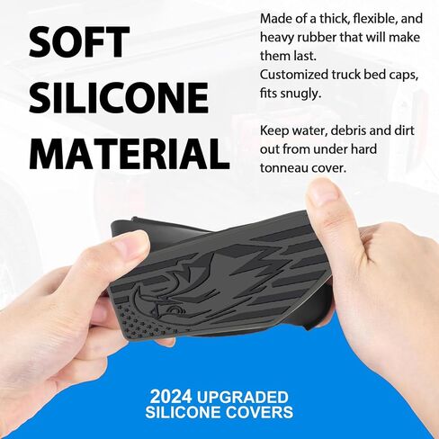 2Pack Bed Rail Stake Pocket Covers for 2019-2025 Silverado/Sierra 1500 and 2020-2025 Chevy Silverado/GMC Sierra 2500HD 3500HD, Upgraded Silicone Truck Rear Holes Caps Bed Rail Holes Plugs Covers (A) in Kuwait