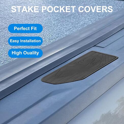 2Pack Bed Rail Stake Pocket Covers for 2019-2025 Silverado/Sierra 1500 and 2020-2025 Chevy Silverado/GMC Sierra 2500HD 3500HD, Upgraded Silicone Truck Rear Holes Caps Bed Rail Holes Plugs Covers (A) in Kuwait