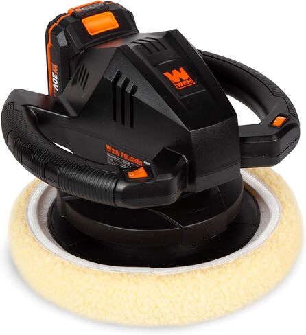 WEN 20V Max Cordless 10-Inch Random Orbital Polisher and Waxer Kit with 2Ah Battery, Charger, and Bonnets (20870) in Kuwait