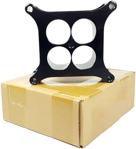 Super Sucker Carby Spacer For 4150 Series Type Carburettor Billet Aluminum (Black, 2 inch) in Kuwait