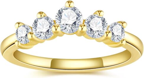 حلقات زفاف الخواتم الخلوية Moissanite خواتم الخطبة D Color VVS1 Clarity Round Brilliant Cut 925 Sterling Silver 5 Stones Rings Rings for Women with Hight in Kuwait