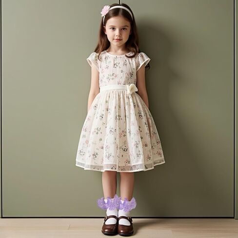 1 Pairs Soft Cotton Ruffle Sock Girls Casual White Socks for School Uniform Dress Socks in Kuwait